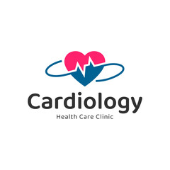 Cardiology medical care logo design.
