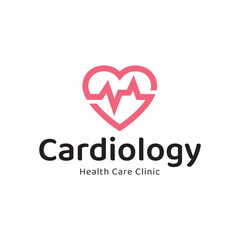 Cardiology medical care logo design.