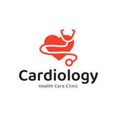 Cardiology medical care logo design.