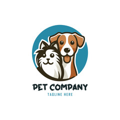 Vector Pet Shop Logo Design Template. Pet company logo. Dog and cat animal pet logo design inspiration. Pet company monogram