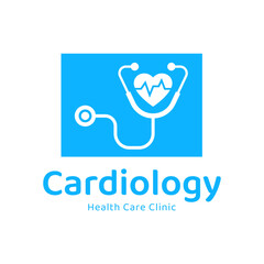 Cardiology medical care logo design.