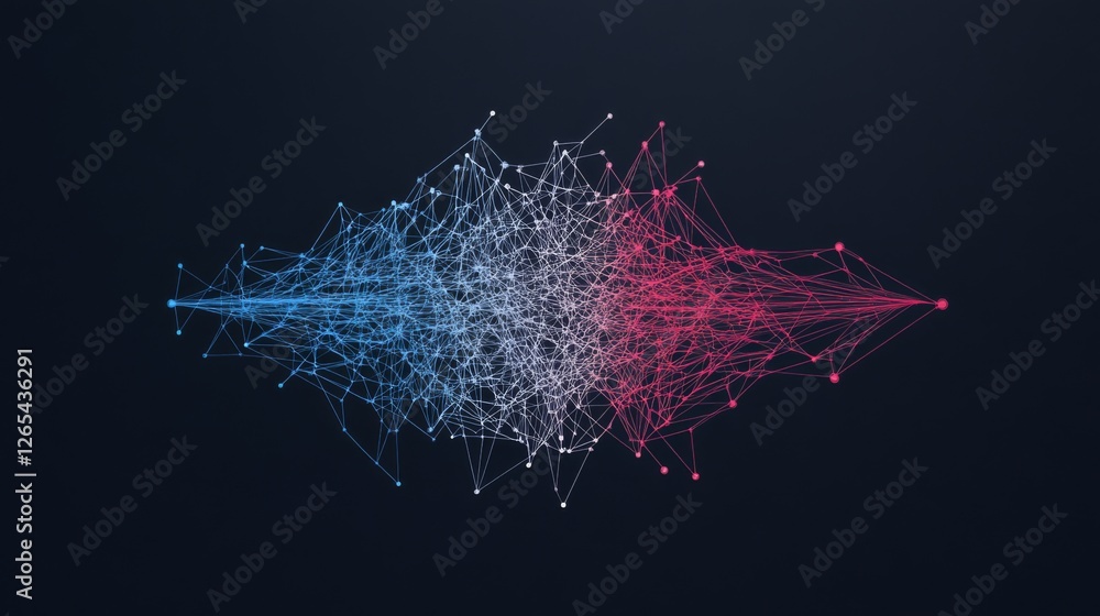 Poster abstract network structure, data visualization, modern design, background graphic, suitable for tech