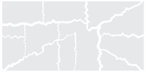 Abstract Cracked Texture Background with White Lines. Isolated On Transparent Background.