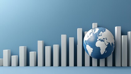 Digital World with Data Visualization and Business Growth Charts