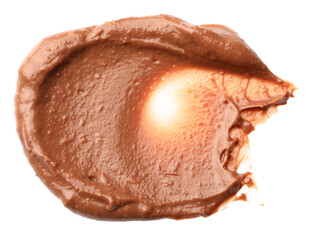 Sample of tasty nut butter isolated on white, top view