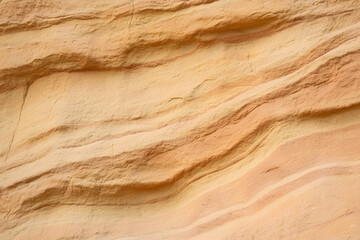 Naklejka premium Striated rock formations with warm tones create natural layers. Earthy texture shows geological patterns and a sense of timelessness.