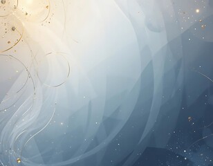 Abstract Blue Gold Swirls and Glittering Dust