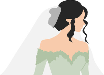 ドレスを着た女性のイラスト	
