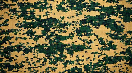 Green Digital Camo Military Texture. Illustration of Army Fabric Textured in Military Camouflage
