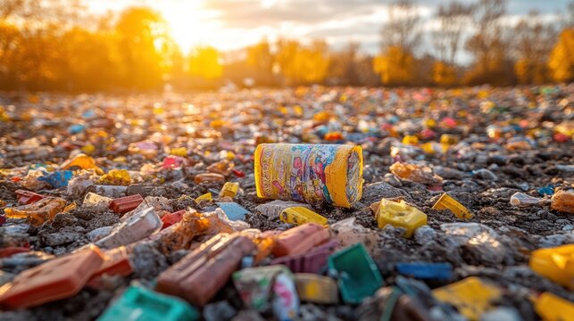 Sunset landfill plastic toy waste pollution