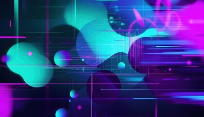 Obraz premium Vibrant Abstract Background Neon Colors Digital Art
