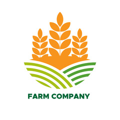 wheat farm company logo template