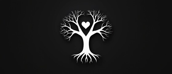 A tree with a heart in the middle of it