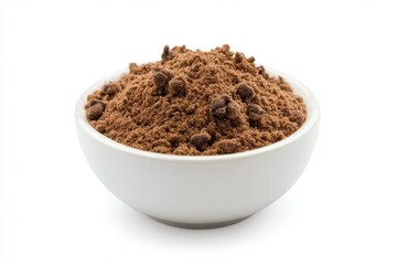 Ground Clove. Dried Whole Cloves in White Ceramic Bowl Isolated on White Background