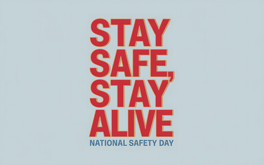 Fototapeta premium National Safety Day: Cyclist on the Road, Safety Day, National Safety Day Poster, National Safety Day Banner, Post,