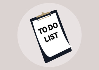 Planning for productivity with a well-organized to do list collage on a classic clip board, emphasizing the importance of task management in daily routines and organized living