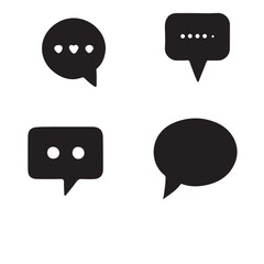 Chat Bubbles with Dots for Social Media Messaging Silhouette Graphics