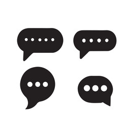 Chat Bubble Icon Set for Web Design and Communication Concepts