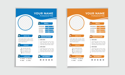Professional Modern Simple Resume / CV design for job interview