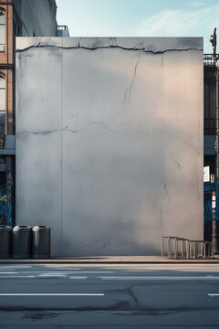 A blank street concrete wall for mural