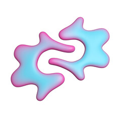 Obraz premium 3d abstract figure in pink and blue colors. Cute volumetric doodle in trendy modern style. 3d rendering