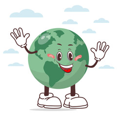 earth planet green, groovy , smile,  with clouds, 22 aprile