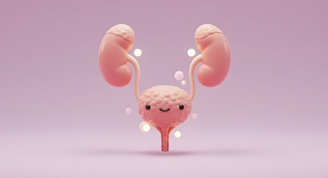 Kidneys and Bladder Cartoon Illustration Health Concept for Education