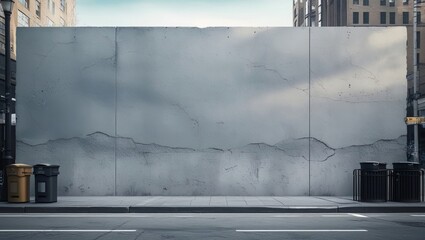 A blank street concrete wall for mural