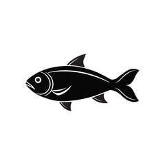 Black and White Fish Jumping out of the Water Vector Illustration - Fish jumping Silhouette, Hand Drawn Illustration, hand-drawn fish