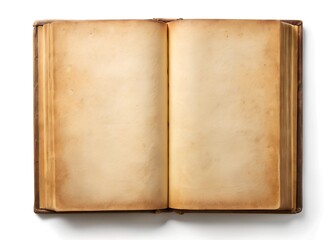 Fototapeta premium old open book isolated on white background 
