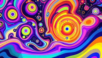 Vibrant Psychedelic Liquid Art Abstract Background