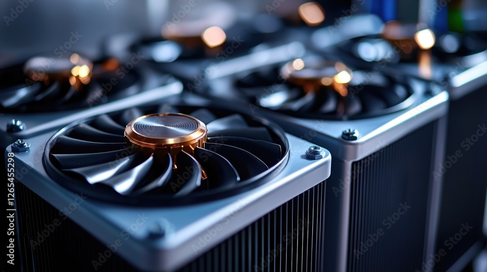 Aufkleber cooling innovation close up of high performance computer fans for optimal system operation