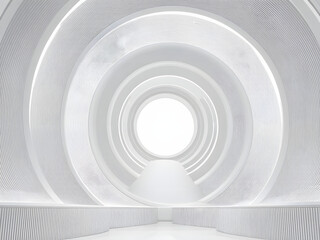 Obraz premium A minimalist wall with arches in white and light tones, showcasing a modern and elegant design.