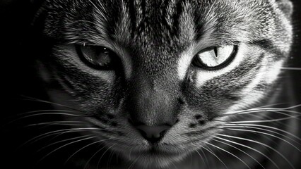 A Cat&rsquo;s Hypnotic Presence in Black and White