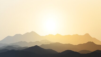 Fototapeta premium Serene Sunset Over Layered Mountain Ranges