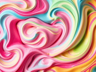 Obraz premium Swirling Ice Cream Swirls in Bright Colors, colorful patterns, swirl, ice cream art