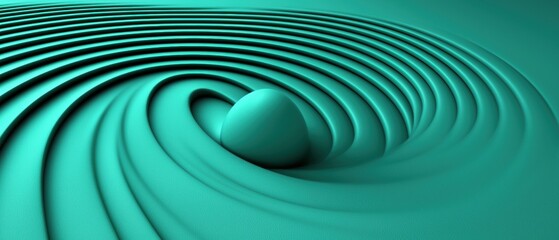 Obraz premium A green wave with a ball in the middle