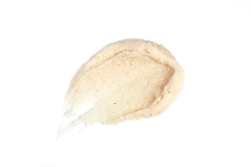 Body or face scrub smear, cosmetics skincare texture swatch, body or face peeling