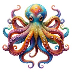 Fototapeta premium colorful-octopus----isolated-on-white