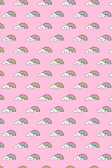 Nuvem e arco-íris Rosa - Digital Paper