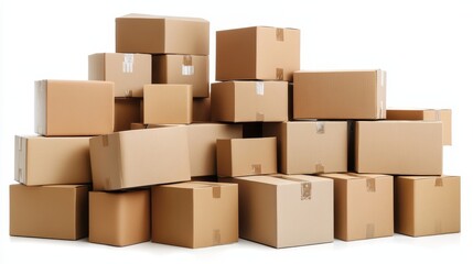 Fototapeta premium Professional Movers Packing Boxes, Generative AI