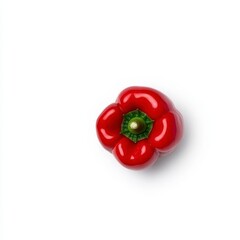 Vibrant Red Bell Pepper Isolated on Clean White Background