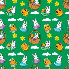 Fototapeta premium seamless pattern with rabbits
