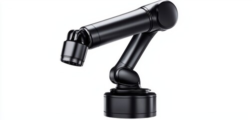a sleek AI-powered robotic arm performing precise movements, futuristic automation, isolated on white background