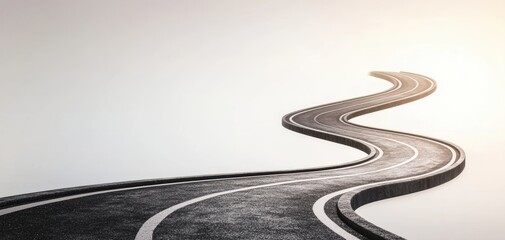 a success roadmap with milestones and goal checkpoints, career growth concept, isolated on white background