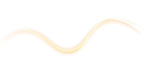 Festive gold stripe on white background. Yellow curl twirl for the holidays. Gold colored curve rope. Vector png twirl, line, curve, rope, stripe design element.