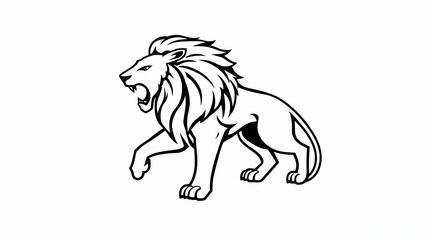 Majestic Black Lion Vector Logo with Transparent Background | High-Quality PNG Download
