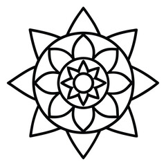 A serene and sacred design featuring a divine meditative amulet surrounded by intricate mandala patterns, symbolizing peace, balance, and spiritual enlightenment.