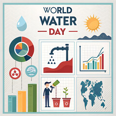 Obraz premium Water Day, World Water Day, Poster. World Water Day Banner, World Water Day Post, Water Day Poster, Illustration Art 