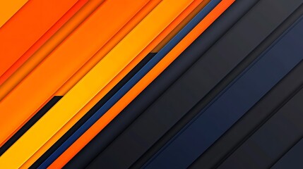 Obraz premium Dynamic Orange and Blue Diagonal Stripes: Abstract Digital Illustration AI Generated
